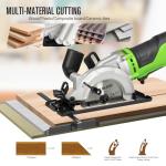 GALAX PRO 710W Mini Circular Saw 3 Pcs Saw Blades (115mm), 5200RPM Electric Circular Saw,1-2/3''(90°)/1''(45°) Cutting Depth, Portable and Compact for Wood/Metal/Plastic