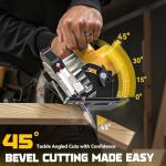 Ecarke 7-1/4" Cordless Circular Saw, Compatible with DeWalt 20V Battery (Bare Tool), 5000 RPM Electric Circular Saw with Laser Guide, 2 Blades (24T & 40T), 0–45° Bevel, 2-1/4" Cutting Depth