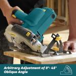 Enventor 7-1/4-Inch Circular Saw, 10A Pure Copper Motor Electric Circular Saws with Laser Guide, 2 Blade Saws (40T/24T), Adjust Cutting Angle from 0° to 90°, Single Handed Bevel, 5800RPM, Blue