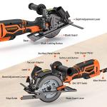 DOVAMAN Circular Saw, 5.8A 4-1/2" Circular Saw w/Laser, Metal Auxiliary Handle, 6 Blades (4½", 4¾"), Cutting Depth 1-11/16" (90°), 1-3/8" (45°), Ideal for Wood, Soft Metal, Plastic, Tile - MCS01A
