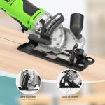 GALAX PRO 710W Mini Circular Saw 3 Pcs Saw Blades (115mm), 5200RPM Electric Circular Saw,1-2/3''(90°)/1''(45°) Cutting Depth, Portable and Compact for Wood/Metal/Plastic