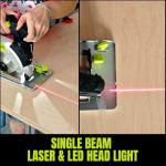 Yowmoft 20V Cordless Circular Saw with 6-1/2-Inch Blade, 5600Rpm Brushless Battery Circular Saw with LED Light & Red Beam Guide & Battery and Charger (4.0Ah)