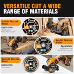 ALLOYMAN 20V Cordless Mini Circular Saw, Brushless 18,000 RPM, 3-Inch CuttingTool with Forward/Reverse, LED Light, 2×4.0Ah Batteries & Charger，for Wood, Metal,Tile,PVC Cutting