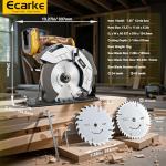 Ecarke 7-1/4" Cordless Circular Saw, Compatible with DeWalt 20V Battery (Bare Tool), 5000 RPM Electric Circular Saw with Laser Guide, 2 Blades (24T & 40T), 0–45° Bevel, 2-1/4" Cutting Depth