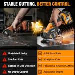 ALLOYMAN 20V Cordless Mini Circular Saw, Brushless 18,000 RPM, 3-Inch CuttingTool with Forward/Reverse, LED Light, 2×4.0Ah Batteries & Charger，for Wood, Metal,Tile,PVC Cutting