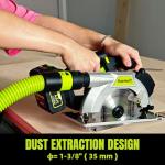 Yowmoft 20V Cordless Circular Saw with 6-1/2-Inch Blade, 5600Rpm Brushless Battery Circular Saw with LED Light & Red Beam Guide & Battery and Charger (4.0Ah)