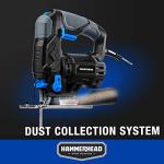 Hammerhead 4.8-Amp 3/4 Inch Jig Saw with 2pcs Wood Cutting Blades, Variable Speed and Orbital Function - HAJS048