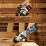 G LAXIA Mini Circular Saw, 4Amp 3500RPM Corded Circular Saw with Laser Guide, Rip Guide, Vacuum Adapter and Blade Wrench, Compact Saw with 2Pcs 24T TCT Blades for Wood Cuts