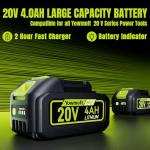 Yowmoft 20V Cordless Circular Saw with 6-1/2-Inch Blade, 5600Rpm Brushless Battery Circular Saw with LED Light & Red Beam Guide & Battery and Charger (4.0Ah)