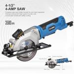 G LAXIA Mini Circular Saw, 4Amp 3500RPM Corded Circular Saw with Laser Guide, Rip Guide, Vacuum Adapter and Blade Wrench, Compact Saw with 2Pcs 24T TCT Blades for Wood Cuts