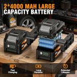 ALLOYMAN 20V Cordless Mini Circular Saw, Brushless 18,000 RPM, 3-Inch CuttingTool with Forward/Reverse, LED Light, 2×4.0Ah Batteries & Charger，for Wood, Metal,Tile,PVC Cutting