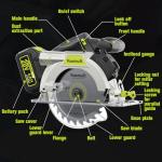 Yowmoft 20V Cordless Circular Saw with 6-1/2-Inch Blade, 5600Rpm Brushless Battery Circular Saw with LED Light & Red Beam Guide & Battery and Charger (4.0Ah)