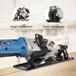 G LAXIA Mini Circular Saw, 4Amp 3500RPM Corded Circular Saw with Laser Guide, Rip Guide, Vacuum Adapter and Blade Wrench, Compact Saw with 2Pcs 24T TCT Blades for Wood Cuts