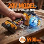 6 Inch Cordless Circular Saw Compatible with Dewalt 20V Battery(NO Battery) with Brushless Motor,Storage Bag,Guide Ruler,6" Blade,2" Cutting Depth,0-45°Bevel for Wood,PVC