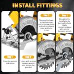 5 Inch Circular Saw Compatible with Dewalt 20V Max Battery(No Battery), Brushless Cordless Round Saw Kit with 0-45° Cutting Bevel, 6200 RPM, Idea for Wood Plastic Soft Metal