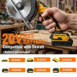 6 Inch Cordless Circular Saw Compatible with Dewalt 20V Battery(NO Battery) with Brushless Motor,Storage Bag,Guide Ruler,6" Blade,2" Cutting Depth,0-45°Bevel for Wood,PVC