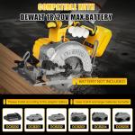 5 Inch Circular Saw Compatible with Dewalt 20V Max Battery(No Battery), Brushless Cordless Round Saw Kit with 0-45° Cutting Bevel, 6200 RPM, Idea for Wood Plastic Soft Metal