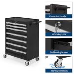 7-Drawer Tool Chest, Rolling Tool Cart, Large Capacity Tool Storage Cabinet with Keyed Locking and Drawer Liners, Link Buckle, and Can Be Combined to Large Cabinet Set, for Garage, Workshop, Warehouse