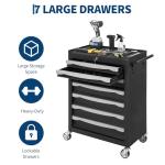 7-Drawer Tool Chest, Rolling Tool Cart, Large Capacity Tool Storage Cabinet with Keyed Locking and Drawer Liners, Link Buckle, and Can Be Combined to Large Cabinet Set, for Garage, Workshop, Warehouse