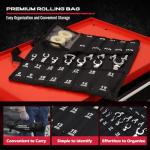 SEDY 14-Piece Flare Nut Wrench Set with PTFE Tape, Metric & SAE Brake Line Wrench Offset 1/4"-7/8"& 9-21mm Set Double Open End with Organizer Pouch for Repairing and Removing Nuts