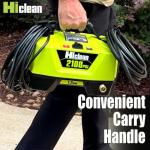 Hiclean Electric Pressure Washer 2100 PSI - Portable Power Washer for Car Detailing, Patios, Fences and Outdoor Cleaning, Compact Design with Foam Cannon, Turbo and Fan Nozzles, ETL Certified