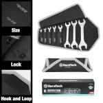 DURATECH Super-Thin Open End Wrench Set, SAE, 8-Piece, Including 1/4", 9/32", 5/16", 3/8", 11/32", 13/32", 7/16", 1/2", 9/16", 11/16", 3/4", 13/16", 7/8", 15/16", 1", 1-1/16", with Rolling Pouch