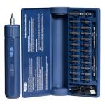 WATTREX 4V Cordless Electric Screwdriver Set with 4 Torque Settings, 24 S2 Bits, 12 N·m Max Manual Torque, LED Light, Forward/Reverse, for DIY, Furniture Assembly, Electronics & Home Repair, Navy