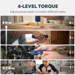 WATTREX 4V Cordless Electric Screwdriver Set with 4 Torque Settings, 24 S2 Bits, 12 N·m Max Manual Torque, LED Light, Forward/Reverse, for DIY, Furniture Assembly, Electronics & Home Repair, Navy