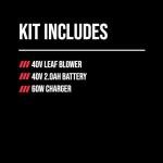 SKIL PWR CORE 40 Brushless 40V 460CFM Cordless Leaf Blower Kit with Variable Speed, Includes 2.0Ah Battery and 60W Charger - BL0460C-11