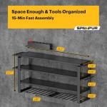 Spampur Large Power Tool Organizer Wall Mount, 4-Tier Rack with Charging Station & 8 Drill Holders, Garage Workshop Tool Storage, Gift for Husband/Dad