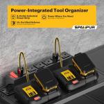 Spampur Large Power Tool Organizer Wall Mount, 4-Tier Rack with Charging Station & 8 Drill Holders, Garage Workshop Tool Storage, Gift for Husband/Dad