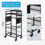 INGIORDAR Large Power Tool Organizer Cart with Charging Station, Garage Floor Standing Rolling Drill and Tools Battery Storage Cart on Wheels, Heavy Duty Utility Rack Shelf for Men, Husband, Father.