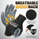 UNINOVA 13 Gauge Smooth Nitrile Coated Work Gloves, Lightweight Thin Safety Utility Gloves,Non-Slip Abrasion-Resistant for Assembly, Inspection, Warehouse, DIY & General Handling 12 Pairs Large