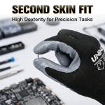 UNINOVA 13 Gauge Smooth Nitrile Coated Work Gloves, Lightweight Thin Safety Utility Gloves,Non-Slip Abrasion-Resistant for Assembly, Inspection, Warehouse, DIY & General Handling 12 Pairs Large