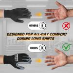 UNINOVA 13 Gauge Smooth Nitrile Coated Work Gloves, Lightweight Thin Safety Utility Gloves,Non-Slip Abrasion-Resistant for Assembly, Inspection, Warehouse, DIY & General Handling 12 Pairs Large