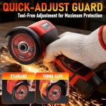 TEENO Cordless Angle Grinder Kit, 19,500 RPM Mini Electric Angle Grinding Tool with 2 pcs 16.8V 2000mAh Batteries and 6 Cutting Discs, 3-Inch Handheld Grinder for Metal/Wood Cutting and Grinding