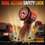 TEENO Cordless Angle Grinder Kit, 19,500 RPM Mini Electric Angle Grinding Tool with 2 pcs 16.8V 2000mAh Batteries and 6 Cutting Discs, 3-Inch Handheld Grinder for Metal/Wood Cutting and Grinding