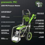 Greenworks Pro Brushless 2300 PSI (SGS Certified) 2.3 GPM Max / 1.2 GPM Electric Pressure Washer (Foldable Handles, Rugged Steel Frame, 25 FT Hose, 35 FT GFCI Power Cord)