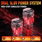 TEENO Cordless Angle Grinder Kit, 19,500 RPM Mini Electric Angle Grinding Tool with 2 pcs 16.8V 2000mAh Batteries and 6 Cutting Discs, 3-Inch Handheld Grinder for Metal/Wood Cutting and Grinding