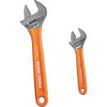 Klein Tools D5072 Adjustable Wrench Set, Extra Capacity, 6-Inch and 10-Inch, Forged Alloy Steel Wrenches, Metric and SAE, 2-Piece
