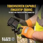 Klein Tools 60582 Work Gloves, Knit Dipped Cut Resistant ANSI A1 Nitrile Coated Gloves, Nylon-Spandex, Touchscreen Capable, X-Large, 2-Pair