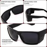 OTICALA Safety Sunglasses ANSI Z87 for Men Women Classic Square Sunglasses UV 400 Protection and Includes Removable Side Shields