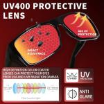 OTICALA Safety Sunglasses ANSI Z87 for Men Women Classic Square Sunglasses UV 400 Protection and Includes Removable Side Shields