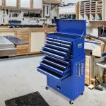 Kirmosal 13 Drawer Tool Chest,Toolbox with Wheels, Rolling Tool Cabinets with Drawers, Top Detachable Tool Chest with Hooks Handles for Workshop Mechanical Garage - Blue