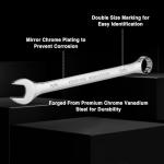 WORKPRO 20-piece Combination Wrench Set, Metric 6-18mm & SAE 1/4”- 3/4”, Cr-V Steel, 12-point Wrenches Set with 2-in-1 Rolling Pouch