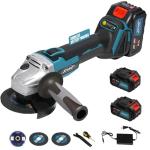 20V Cordless Angle Grinder, 4" and 4-1/2" Electric Angle Grinder Kit, 8500RPM Power Grinder Brushless Motor for Cutting/Sharpening/Removing Rust -JOVANT (2 Batteries)
