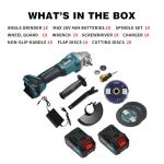 20V Cordless Angle Grinder, 4" and 4-1/2" Electric Angle Grinder Kit, 8500RPM Power Grinder Brushless Motor for Cutting/Sharpening/Removing Rust -JOVANT (2 Batteries)