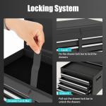 Goplus Tool Chest, 5-Drawer Rolling Tool Storage Cabinet with Detachable Top Tool Box, Liner, Universal Lockable Wheels, Adjustable Shelf, Locking Mechanism, Metal Tool Cart for Garage Workshop