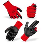 ACKTRA Ultra-Thin PU Safety WORK GLOVES 12 Pairs, WG002 Black/Black, Small