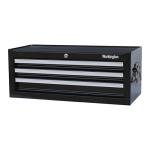 Workington Industrial 3 Drawers Portable Metal Intermediate Box, 26" Middle Tool Chest Cabinet with Ball Bearing Drawer Slides, Steel Tool Storage Box Organizer 4009 Black